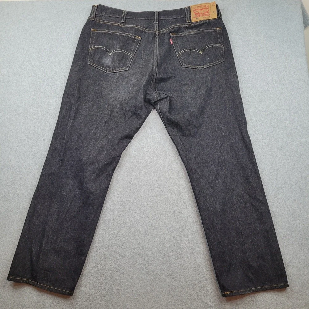 Levi's 501 Original Fit Jeans Mens 42x32 Dark Wash Blue‎ Button Fly Straight Leg